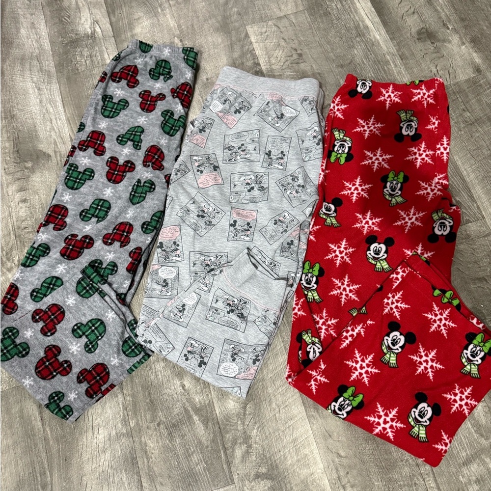 Disney women’s Pajama Bottoms - Red, Gray, Green bundle ( will sell separately)